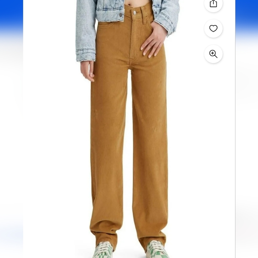 Levi's High-Rise Wide-Leg Jeans in Camel Brown
